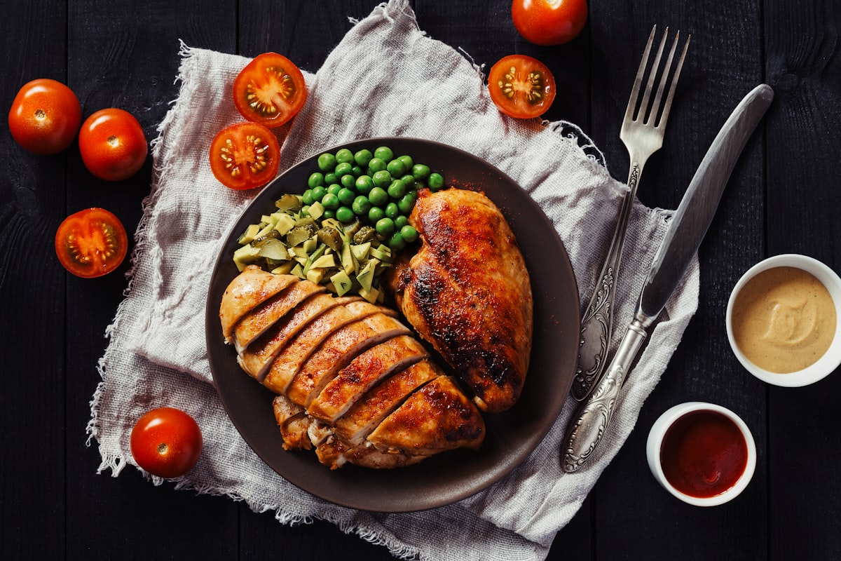 Healthy breakfast with protein and whole grains
